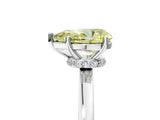 Platinum Fancy Yellow Pear Cut Diamond Solitaire Ring with Classic Band and Four-Prong Setting_41