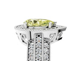Platinum Fancy Yellow Pear Cut Halo Diamond Engagement Ring with Pave Split Shank and Four-Prong Setting_41
