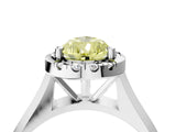 Platinum Fancy Yellow Pear  Cut Halo Solitaire Engagement Ring with Square Band and Four-Prong Setting_16