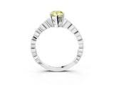 Platinum Fancy Yellow Pear Cut Solitaire Diamond Ring with Infinity Twist Band and Four-Prong Setting_9