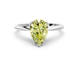 Platinum Fancy Yellow Pear Cut Solitaire Diamond Ring with Six-Prong Setting and Classic Band_27
