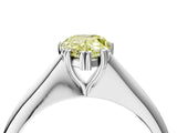 Platinum Fancy Yellow Pear Cut Solitaire Diamond Ring with Six-Prong Setting and Classic Band_31