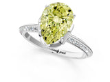 Platinum Fancy Yellow Pear Cut Solitaire Split Shank Pave Diamond Engagement Ring with Four-Prong Setting_61