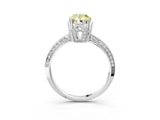Platinum Fancy Yellow Pear Cut Solitaire Split Shank Pave Diamond Engagement Ring with Four-Prong Setting_9