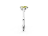 Platinum Fancy Yellow Pear  Solitaire Diamond Ring with Four-Prong Setting and Tapered Band 3
