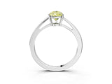 Platinum Fancy Yellow Pear  Solitaire Diamond Ring with Split Shank and Four-Prong Setting_15