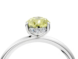 Platinum Fancy Yellow Pear  Solitaire Diamond Ring with a Classic Band and Four-Prong Setting 4