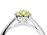 Platinum Fancy Yellow Pear  Solitaire Engagement Ring with Four-Prong Setting and Classic Band 1
