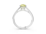 Platinum Fancy Yellow Pear  Solitaire Engagement Ring with Four-Prong Setting and Classic Band