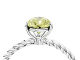 Platinum Fancy Yellow Pear  Solitaire Twist Band Ring with Four-Prong Setting_4