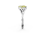 Platinum Fancy Yellow Pear  Solitaire Twist Band Six-Prong Setting 4
