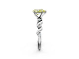 Platinum Fancy Yellow Pear  Solitaire Twisted Band with Prong Setting 2