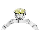 Platinum Fancy Yellow Pear  Solitaire Twisted Band with Prong Setting 4