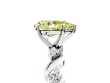 Platinum Fancy Yellow Pear  Solitaire Twisted Band with Prong Setting 5