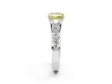 Platinum Fancy Yellow Princess Cut Brilliant Diamond Pavé Band with Six-Prong Setting_20