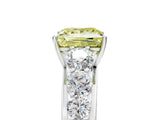 Platinum Fancy Yellow Princess Cut Brilliant Diamond Pavé Band with Six-Prong Setting_23
