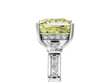 Platinum Fancy Yellow Princess Cut Brilliant Three-Stone Pave Band with Four-Prong Setting_11