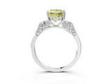 Platinum Fancy Yellow Princess Cut Brilliant Three-Stone Pave Band with Four-Prong Setting_9