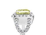 Platinum Fancy Yellow Princess Cut Cut Diamond Halo Engagement Ring with Open Split Pavé Band_11
