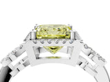 Platinum Fancy Yellow Princess Cut Cut Halo Diamond Infinity Band with Four-Prong Setting_16
