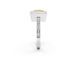 Platinum Fancy Yellow Princess Cut Cut Halo Pavé Diamond Ring_14