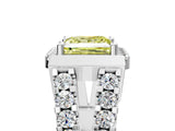 Platinum Fancy Yellow Princess Cut Cut Halo Split Shank Prong Set Ring_17