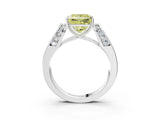 Platinum Fancy Yellow Princess Cut Diamond Channel Set Solitaire Ring with Four-Prong Setting_40