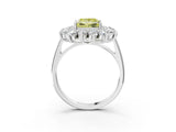 Platinum Fancy Yellow Princess Cut Diamond Floral Double Halo Engagement Ring with Prong Setting_147