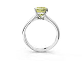 Platinum Fancy Yellow Princess Cut Diamond Solitaire Engagement Ring with Classic Band and Four-Prong Setting_15