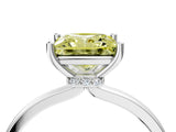 Platinum Fancy Yellow Princess Cut Diamond Solitaire Ring with Classic Band and Four-Prong Setting_16