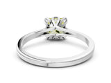 Platinum Fancy Yellow Princess Cut Diamond Solitaire Ring with Flower Prong Setting and Classic Band_12