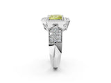 Platinum Fancy Yellow Princess Cut Halo Diamond Engagement Ring with Pave Split Shank and Four-Prong Setting_8