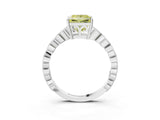 Platinum Fancy Yellow Princess Cut Solitaire Diamond Ring with Infinity Twist Band and Four-Prong Setting_9