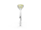 Platinum Fancy Yellow Princess Cut Solitaire Diamond Ring with Six-Prong Setting and Classic Band_31