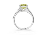 Platinum Fancy Yellow Princess Cut Solitaire Diamond Ring with Six-Prong Setting and Classic Band_32