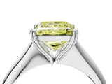 Platinum Fancy Yellow Princess Cut Solitaire Diamond Ring with Six-Prong Setting and Classic Band_33