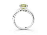 Platinum Fancy Yellow Princess  Cut Solitaire Engagement Ring with Tapered Band and Four-Prong Setting 4