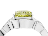 Platinum Fancy Yellow Princess Cut Solitaire Intertwined Band Prong Setting Ring_10