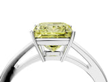 Platinum Fancy Yellow Princess  Solitaire Diamond Ring with Split Shank and Four-Prong Setting_16