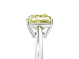 Platinum Fancy Yellow Princess  Solitaire Diamond Ring with Split Shank and Four-Prong Setting_17