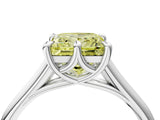 Platinum Fancy Yellow Princess  Solitaire Engagement Ring with Six-Prong Setting and Classic Band 5