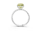 Platinum Fancy Yellow Princess  Solitaire Twist Band Ring with Four-Prong Setting_3