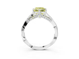 Platinum Fancy Yellow Princess  Solitaire Twist Band Six-Prong Setting 4