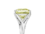 Platinum Fancy Yellow Princess  Solitaire Twist Band Six-Prong Setting