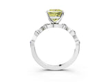 Platinum Fancy Yellow Princess  Solitaire Twisted Band with Prong Setting 4