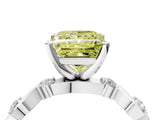Platinum Fancy Yellow Princess  Solitaire Twisted Band with Prong Setting 5