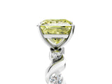 Platinum Fancy Yellow Princess  Solitaire Twisted Band with Prong Setting