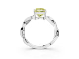 Platinum Fancy Yellow Princess  Solitaire Twisted Pave Diamond Ring with Four-Prong Setting_22