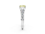 Platinum Fancy Yellow Radiant Cut Brilliant Diamond Pavé Band with Six-Prong Setting_26