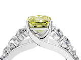 Platinum Fancy Yellow Radiant Cut Brilliant Diamond Pavé Band with Six-Prong Setting_28